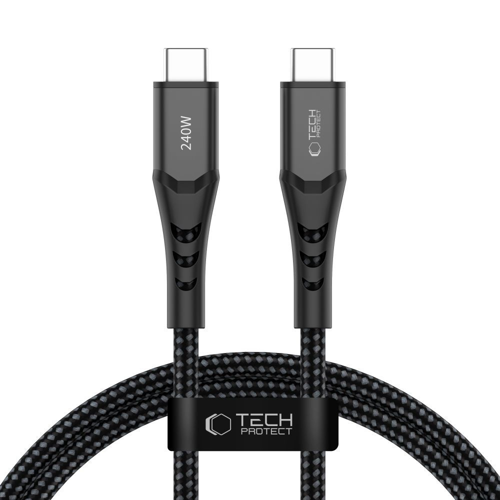 Kabel do przesyłu danych i ładowania USB-C - USB-C Tech-Protect UB11T Ultraboost, 240W, 1m, Czarny