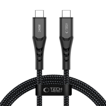 Kabel do przesyłu danych i ładowania USB-C - USB-C Tech-Protect UB11T Ultraboost, 240W, 1m, Czarny