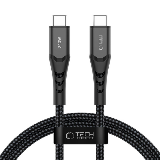 Kabel do przesyłu danych i ładowania USB-C - USB-C Tech-Protect UB11T Ultraboost, 240W, 1m, Czarny