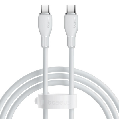 Kabel do danych i ładowania USB-C - USB-C Baseus Pudding, 100W, 1.2m, Biały P10355702221-00