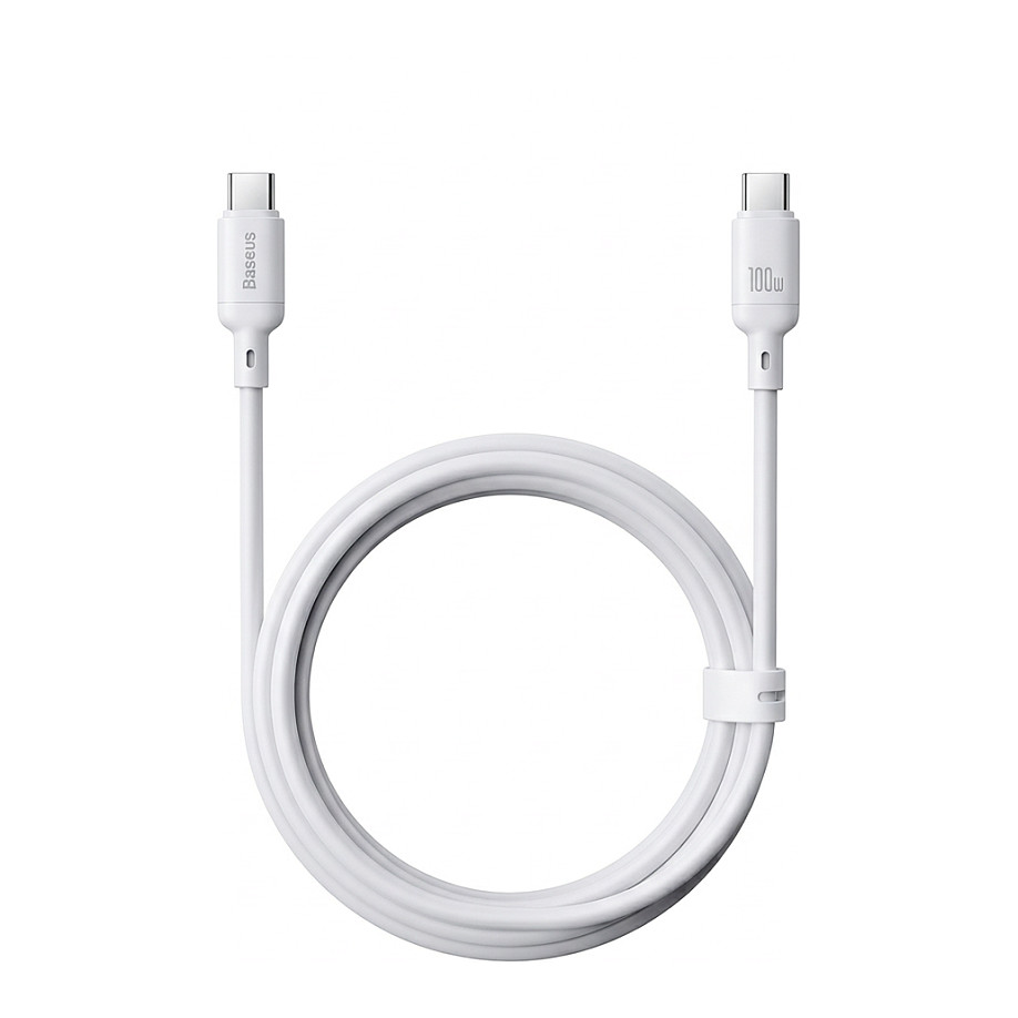 Kabel do danych i ładowania USB-C - USB-C Baseus Silky, 100W, 2m, Biały