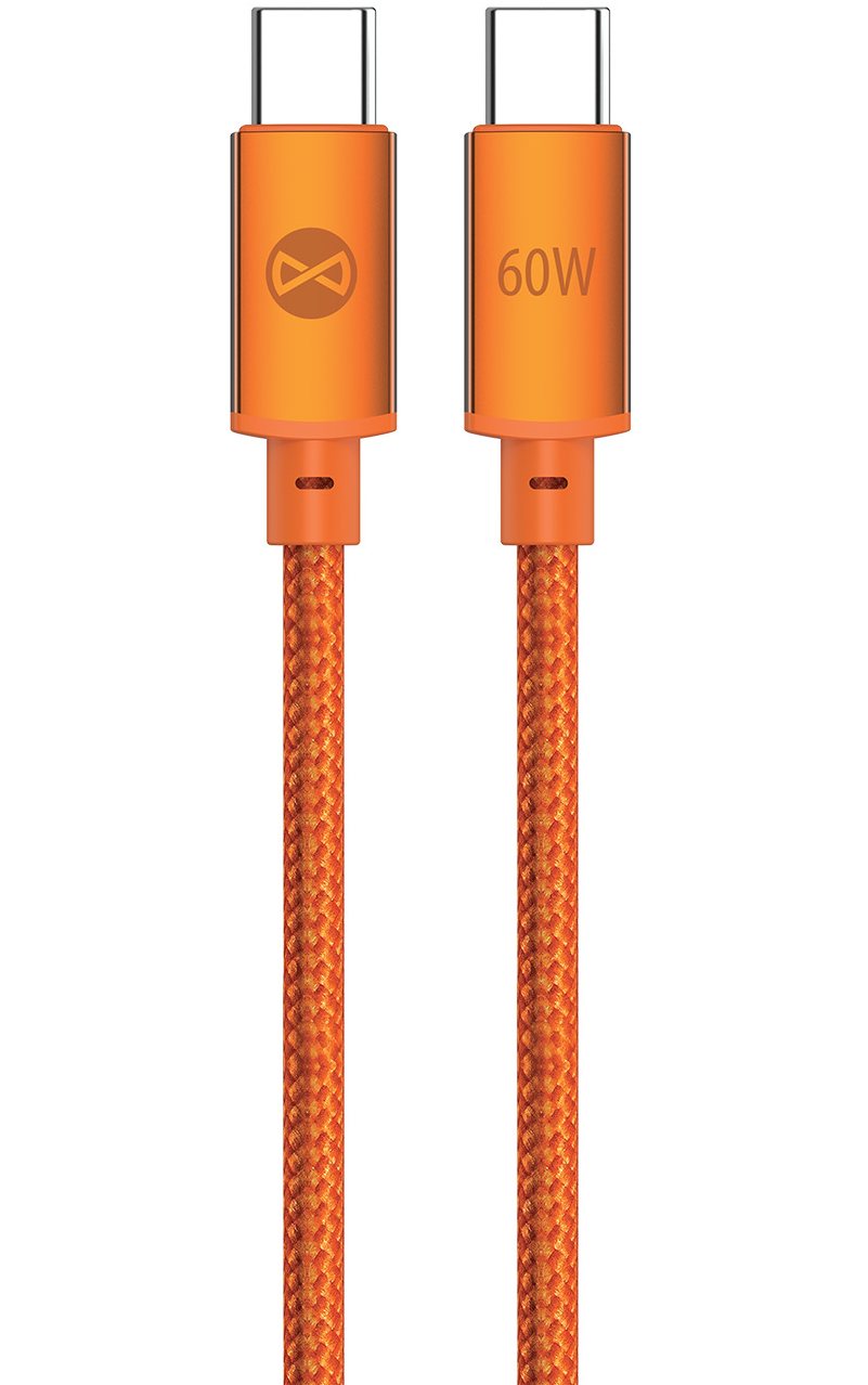 Kabel do przesyłu danych i ładowania USB-C - USB-C Forever Saffron, 60W, 1m, Pomarańczowy
