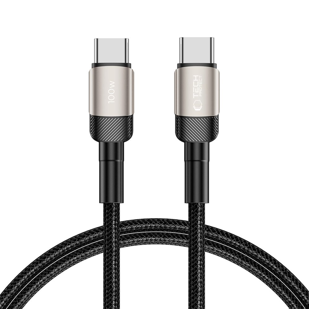 USB-C Data and Charging Cable - USB-C Tech-Protect Ultraboost EVO, 100W, 1m, Silver