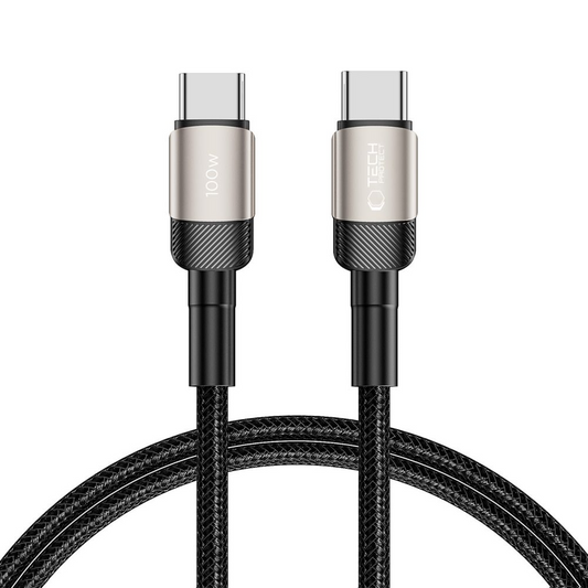 Kabel do przesyłu danych i ładowania USB-C - USB-C Tech-Protect Ultraboost EVO, 100W, 1m, Srebrny