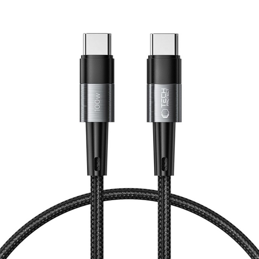 Kabel do danych i ładowania USB-C - USB-C Tech-Protect Ultraboost, 100W, 0,25m, Szary