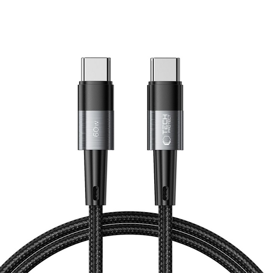 Kabel do przesyłu danych i ładowania USB-C - USB-C Tech-Protect Ultraboost, 60W, 1m, Szary