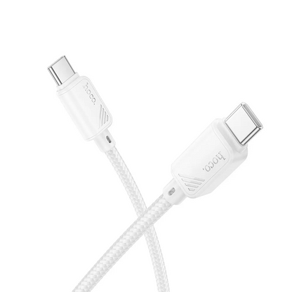 Kabel do przesyłu danych i ładowania USB-C - USB-C HOCO X113, 60W, 1m, biały