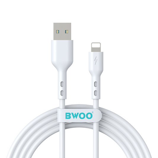 Kabel do przesyłu danych i ładowania USB-A - Lightning BWOO BO-X172L-2M, 15W, 2m, biały