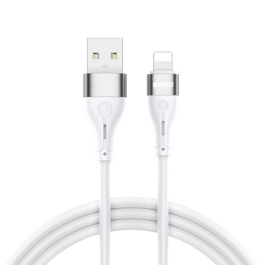 Kabel do przesyłu danych i ładowania USB-A - Lightning BWOO X280L, 15W, 1m, biały