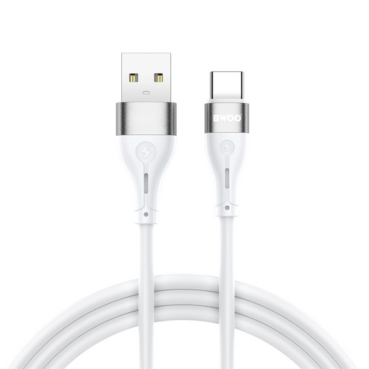 Kabel do przesyłu danych i ładowania USB-A - USB-C BWOO X280C, 15W, 1m, biały