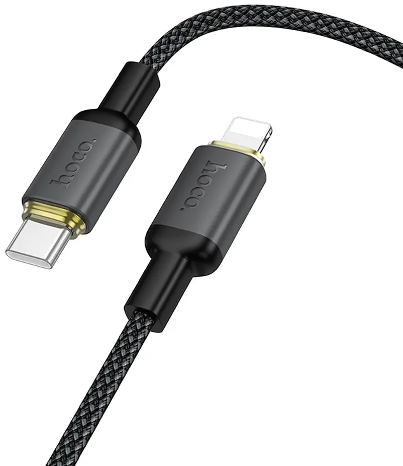 Kabel do przesyłu danych i ładowania USB-C - Lightning HOCO X128 Benefit, 30W, 1m, Czarny