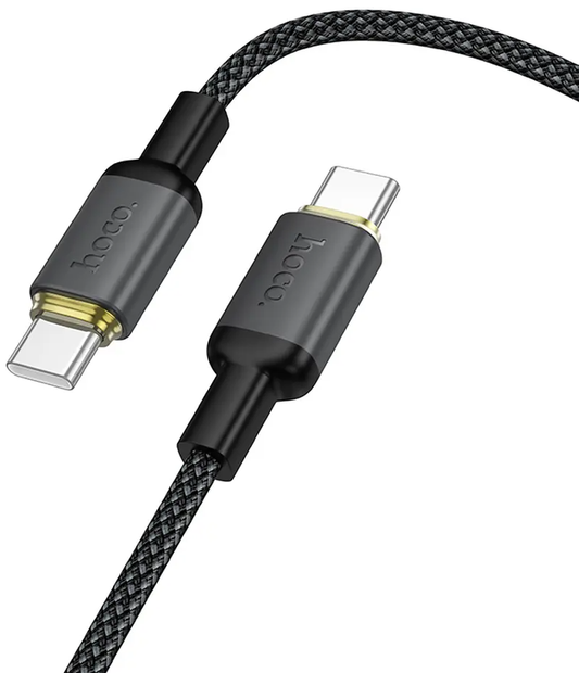 Kabel do przesyłu danych i ładowania USB-C - USB-C HOCO X128 Benefit, 60W, 1m, Czarny