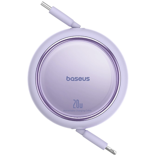 Kabel do przesyłu danych i ładowania USB-C - Lightning Baseus Free2Pull Mini Retractable, 20W, Fioletowy P10364501511-00