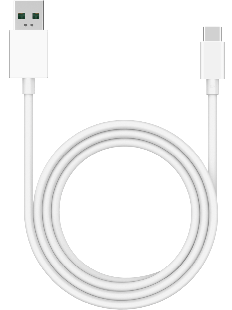 Kabel do przesyłania danych i ładowania USB-A - USB-C Oppo DL129, 1m, biały 611602000006