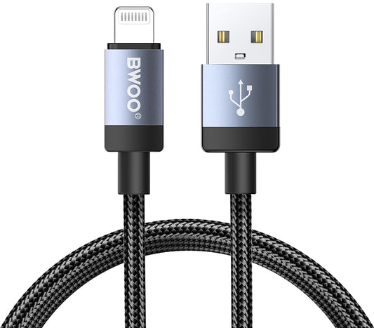 Kabel do przesyłania danych i ładowania USB-A - Lightning BWOO BO-X401L, 18W, 1m, czarny