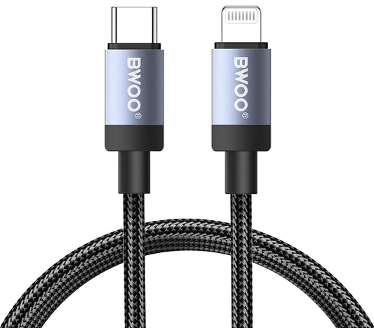 Kabel do przesyłania danych i ładowania USB-C - Lightning BWOO BO-X401CL, 30W, 1m, czarny