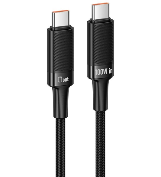 Kabel do przesyłania danych i ładowania USB-C - USB-C HOCO U153 Extreme, 100W, 1,2m, czarny