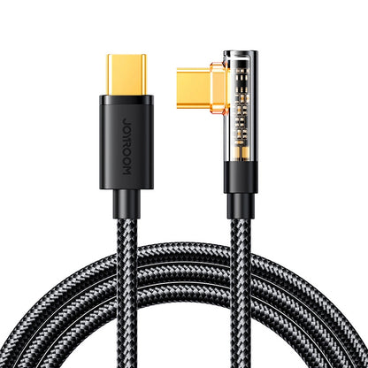 Kabel do danych i ładowania USB-C - USB-C Joyroom S-CC100A6 Angled, 100W, 1.2m, Czarny