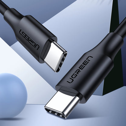 Kabel do danych i ładowania USB-C - USB-C UGREEN US286, 60W, 3m, Czarny