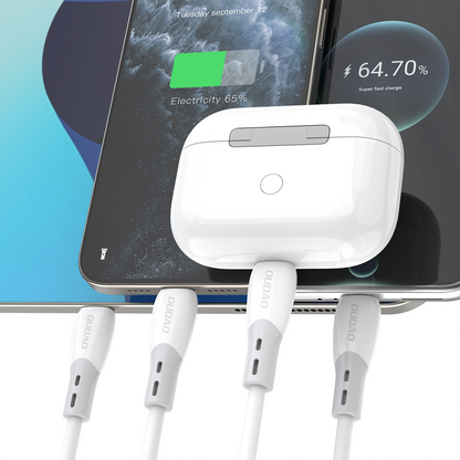 Kabel do danych i ładowania USB-C - USB-C Dudao L25SC, 60W, 2m, Biały
