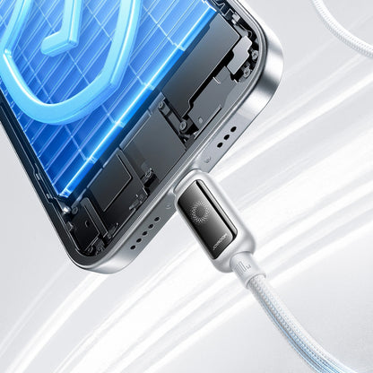 Kabel do danych i ładowania USB-C - USB-C Joyroom S-A55 StarFlight Display, 100W, 1.2m, Biały