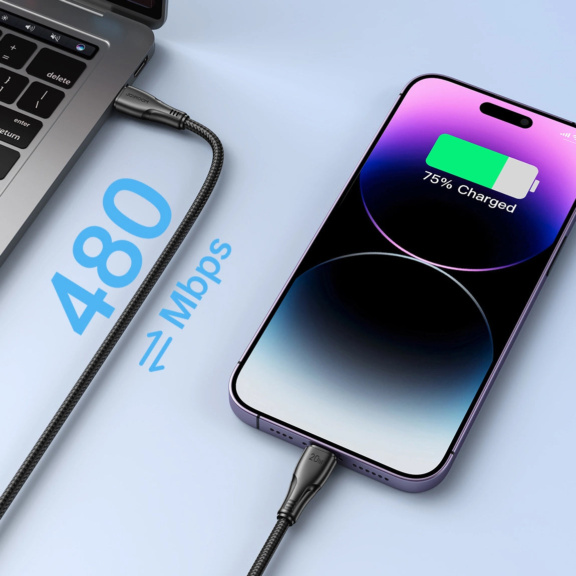 Kabel do danych i ładowania USB-C - Lightning Joyroom S-A11, 20W, 0,25m, Czarny