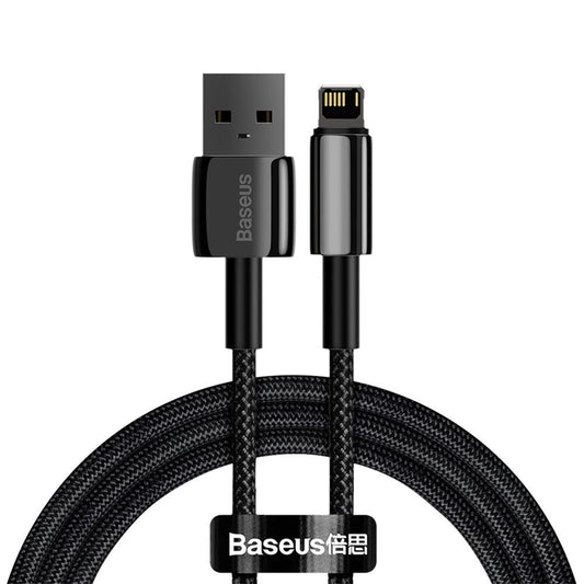 Kabel do ładowania i transmisji danych USB-A - Lightning Baseus Tungsten Gold, 20W, 1m, czarny CALWJ-01 