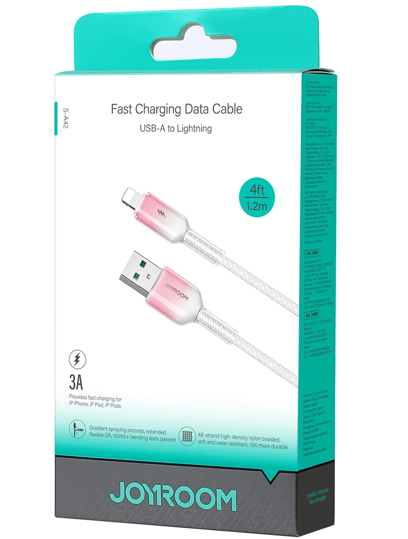 Kabel do przesyłu danych i ładowania USB-A - Lightning Joyroom S-A42, 18W, 1,2m, biały