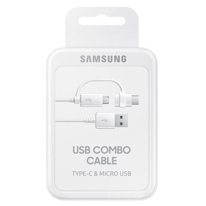 Kabel do ładowania i transmisji danych USB-A - USB-C / microUSB Samsung Combo 2w1, 18 W, 1,5 m, biały EP-DG930DWEGWW