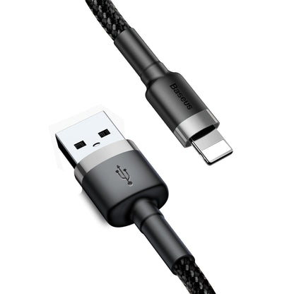 Kabel do ładowania i transmisji danych USB-A - Lightning Baseus Cafule, 18W, 1m, szary CALKLF-BG1