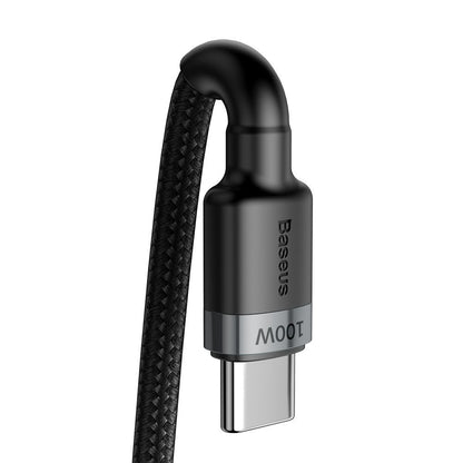 Kabel USB-C do ładowania i transmisji danych - USB-C Baseus Cafule, 100 W, 2 m, szary CATKLF-ALG1