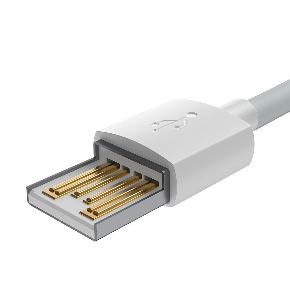 Kabel do transmisji danych i ładowania USB-A - Lightning Baseus Simple Wisdom, 18 W, 1,5 m, zestaw 2 sztuk, biały TZCALZJ-02