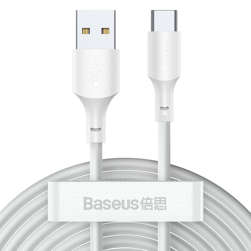 Kabel USB-A do USB-C Baseus do transmisji danych i ładowania, 40 W, 1,5 m, biały TZCATZJ-02