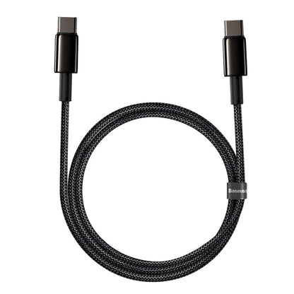 Kabel USB-C do ładowania i transmisji danych - USB-C Baseus Tungsten Gold, 100 W, 1 m, czarny CATWJ-01 CATWJ-01