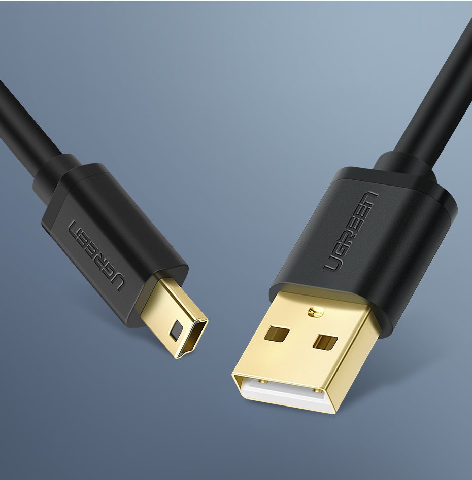 Kabel do danych i ładowania USB-A - miniUSB UGREEN US132, 2m, Czarny