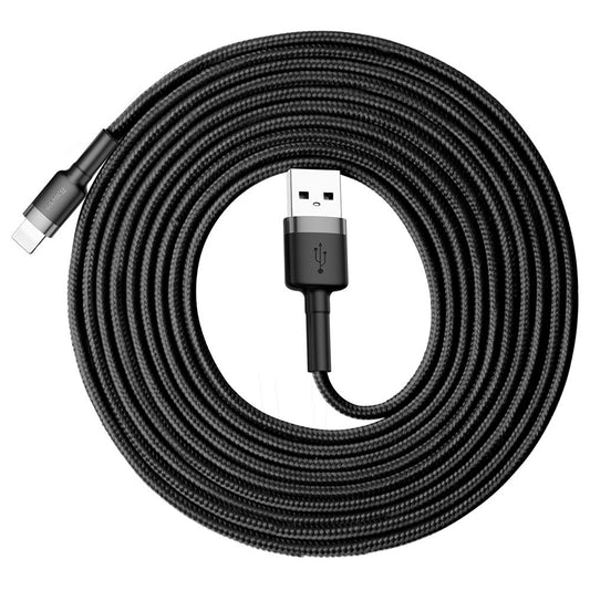 Kabel do danych i ładowania USB-A - Lightning Baseus Cafule, 18W, 3m, Szary CALKLF-RG1