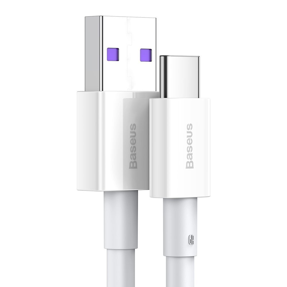 Kabel do ładowania i transmisji danych USB-A - USB-C Baseus Superior Series, 66 W, 2 m, biały CATYS-A02