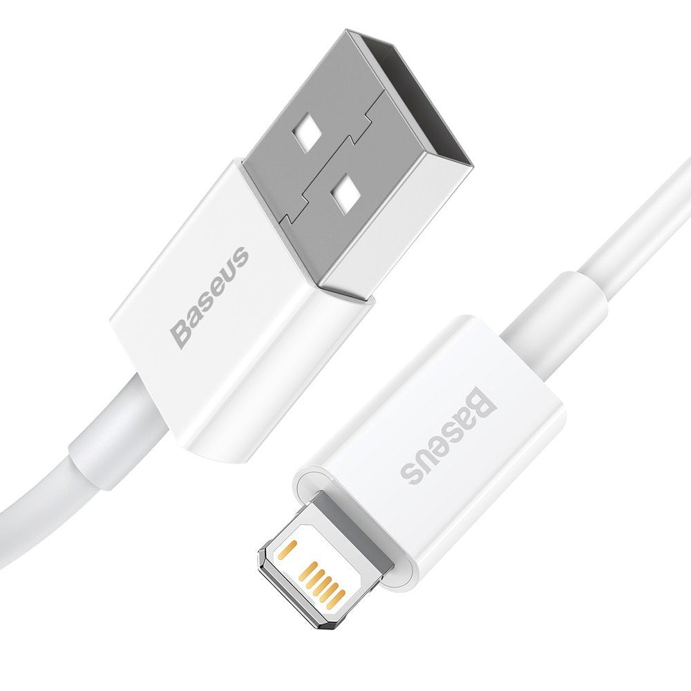 Kabel do ładowania i transmisji danych USB-A - Lightning Baseus Superior Series, 20W, 2m, biały CALYS-C02