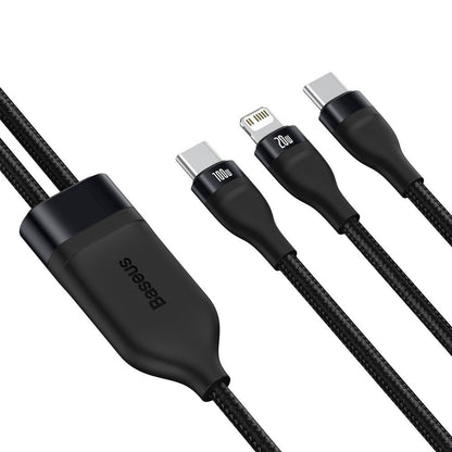 Kabel do danych i ładowania USB-C - Lightning / USB-C Baseus Flash Series 2w1, 100W, 1.2m, Czarny CA1T2-F01