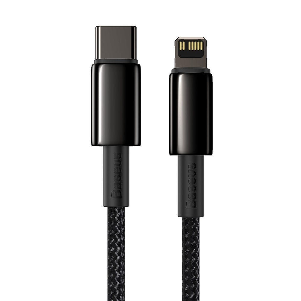 Kabel do ładowania i transmisji danych USB-C - Lightning Baseus Tungsten Tungsten Gold, 20 W, 2 m, czarny CATLWWJ-A01