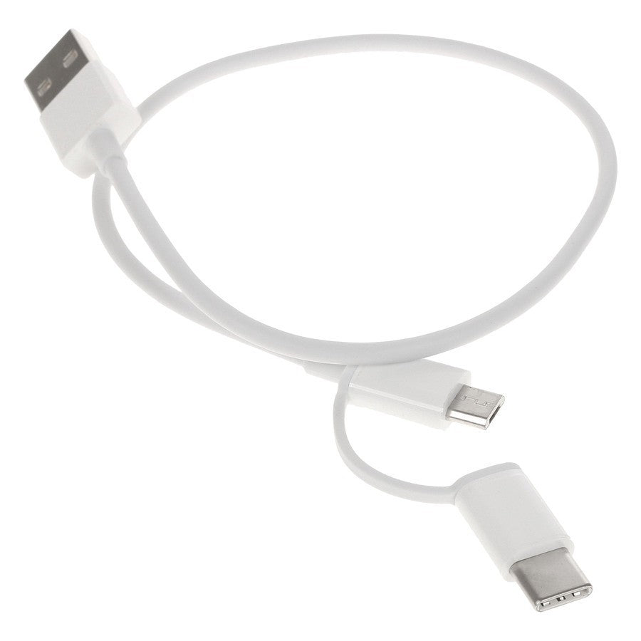 Kabel do ładowania i transmisji danych USB-A - microUSB / USB-C Xiaomi Mi 2in1, 18 W, 0,3 m, biały SJV4083TY