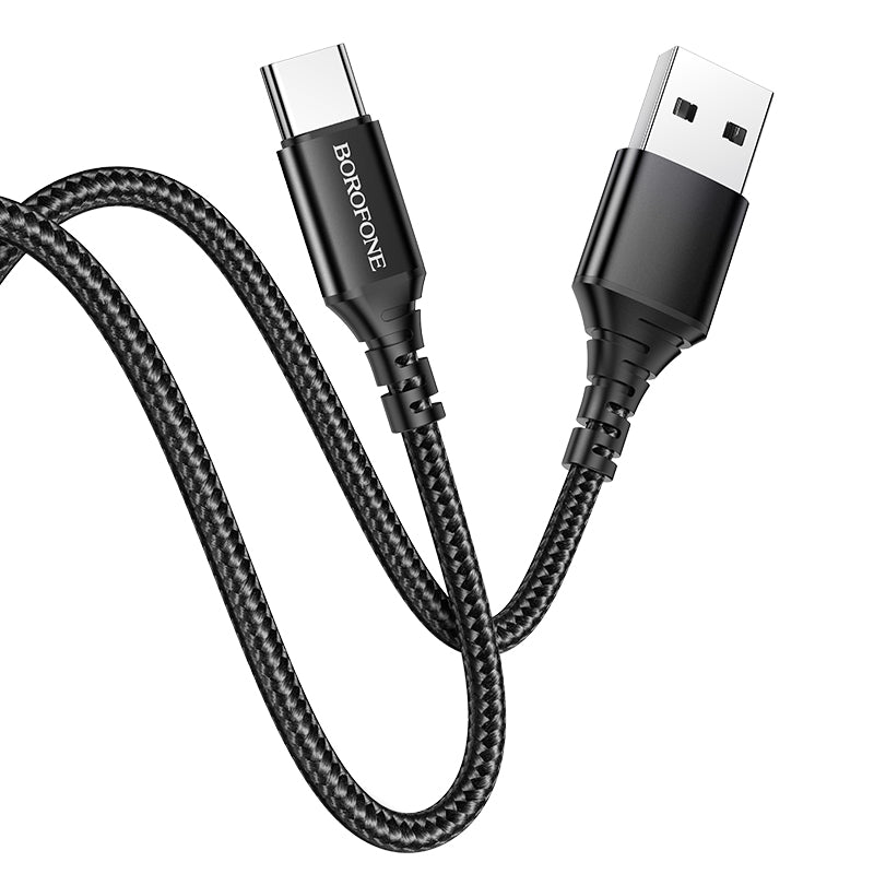 Kabel do ładowania i transmisji danych z USB-A na USB-C Borofone BX54 Ultra jasny, 18 W, 1 m, czarny