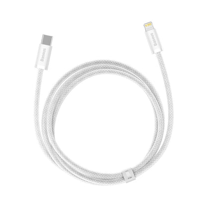 Kabel USB-C - Lightning Baseus Dynamic Fast Charging do szybkiego ładowania i transmisji danych, 20 W, 1 m, biały CALD000002