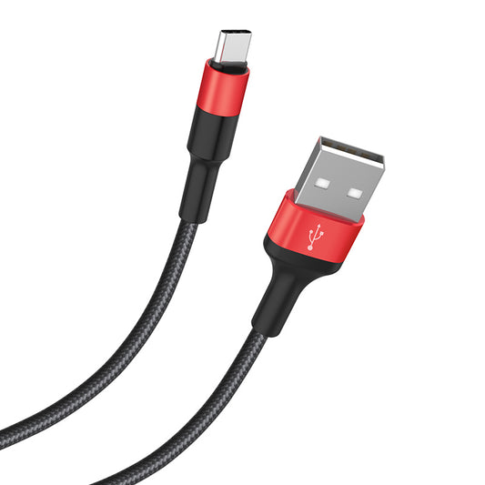 Kabel do danych i ładowania USB-A - USB-C HOCO X26 Xpress, 18W, 1m, Czarno-Czerwony