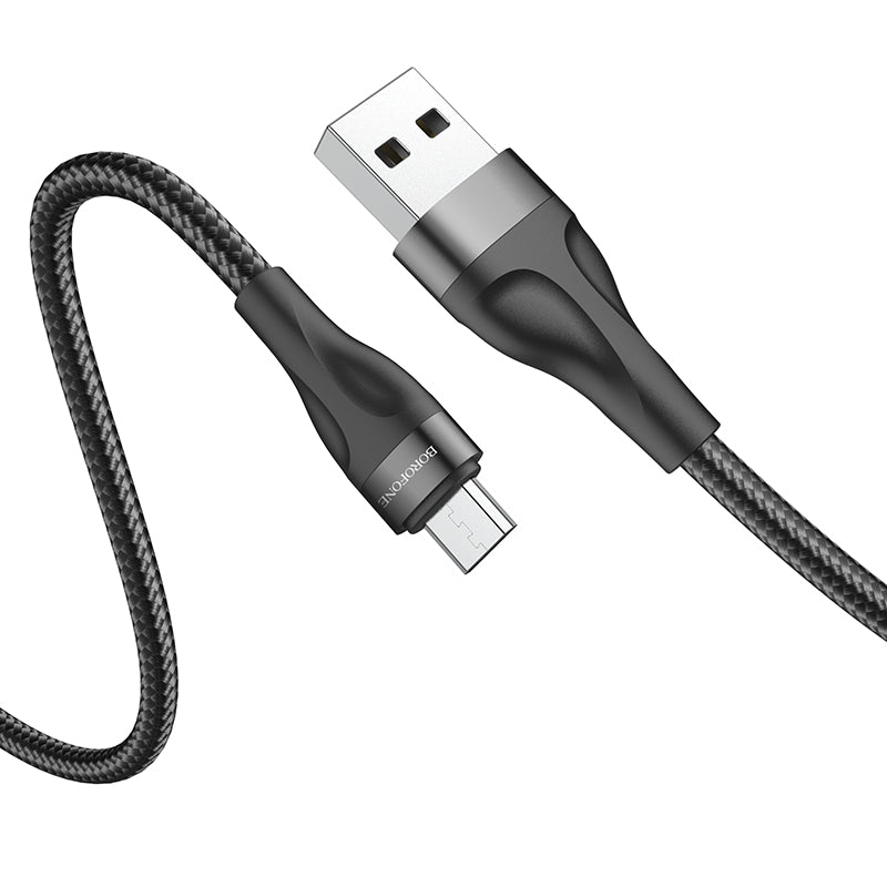 Kabel do ładowania i transmisji danych USB-A - microUSB Borofone BX61, 18W, 1m, czarny