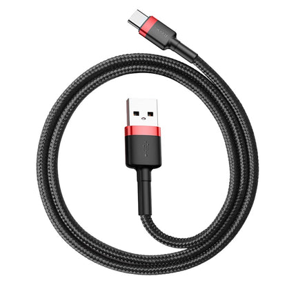 Kabel do transmisji danych i ładowania USB-A - USB-C Baseus Cafule, 60 W, 0,5 m, czerwony CATKLF-A91