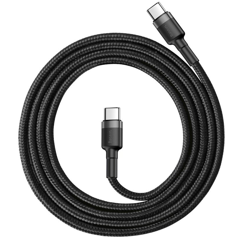 Kabel USB-C do ładowania i transmisji danych - USB-C Baseus Cafule, 60 W, 1 m, czarny CATKLF-GG1 CATKLF-GG1