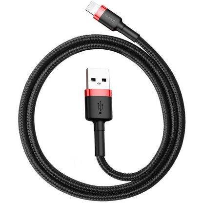 Kabel do ładowania i transmisji danych USB-A - Lightning Baseus Cafule, 18 W, 0,5 m, czerwony CALKLF-A19