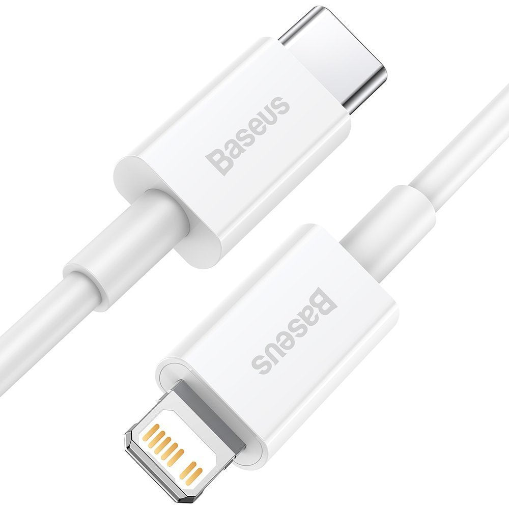 Kabel do ładowania i transmisji danych USB-C - Lightning Baseus Superior Series, 20 W, 0,25 m, biały CATLYS-02 