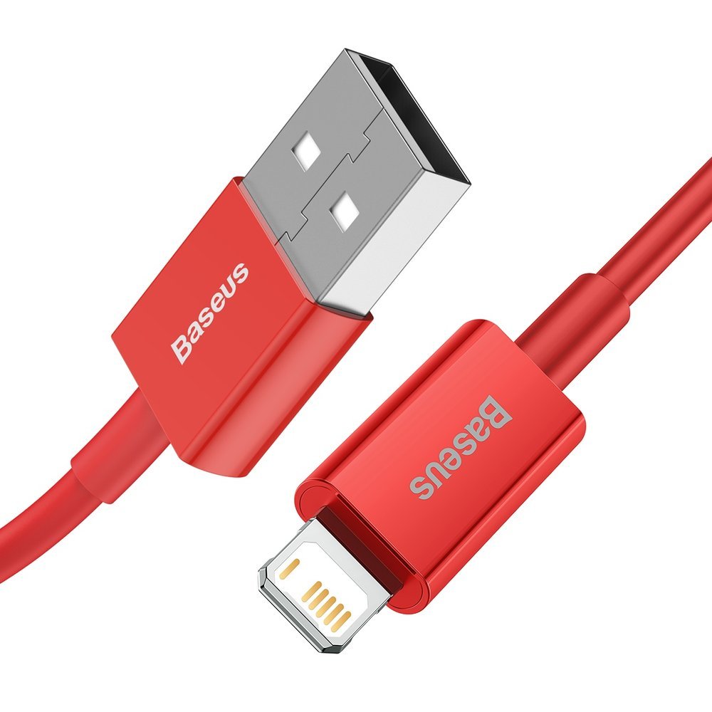 Kabel do ładowania i transmisji danych USB-A - Lightning Baseus Superior Series, 20W, 1m, czerwony CALYS-A09 